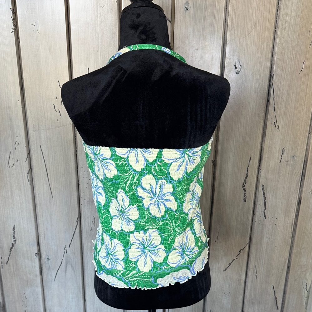 Free people Green Floral Halter Tank Top - Picture 2 of 7